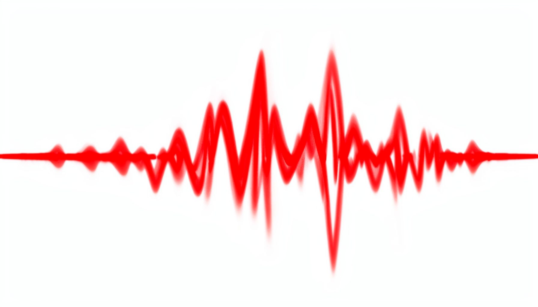 Abstract red waveform on a white field, suggesting epidemiological signal detection